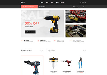 Shopmax Home v27 – Tools e-ticaret sitesi demosu