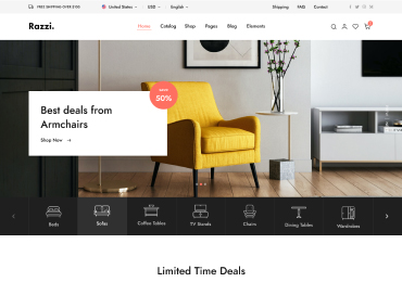 Shopmax Home v9 – Modern e-ticaret sitesi demosu